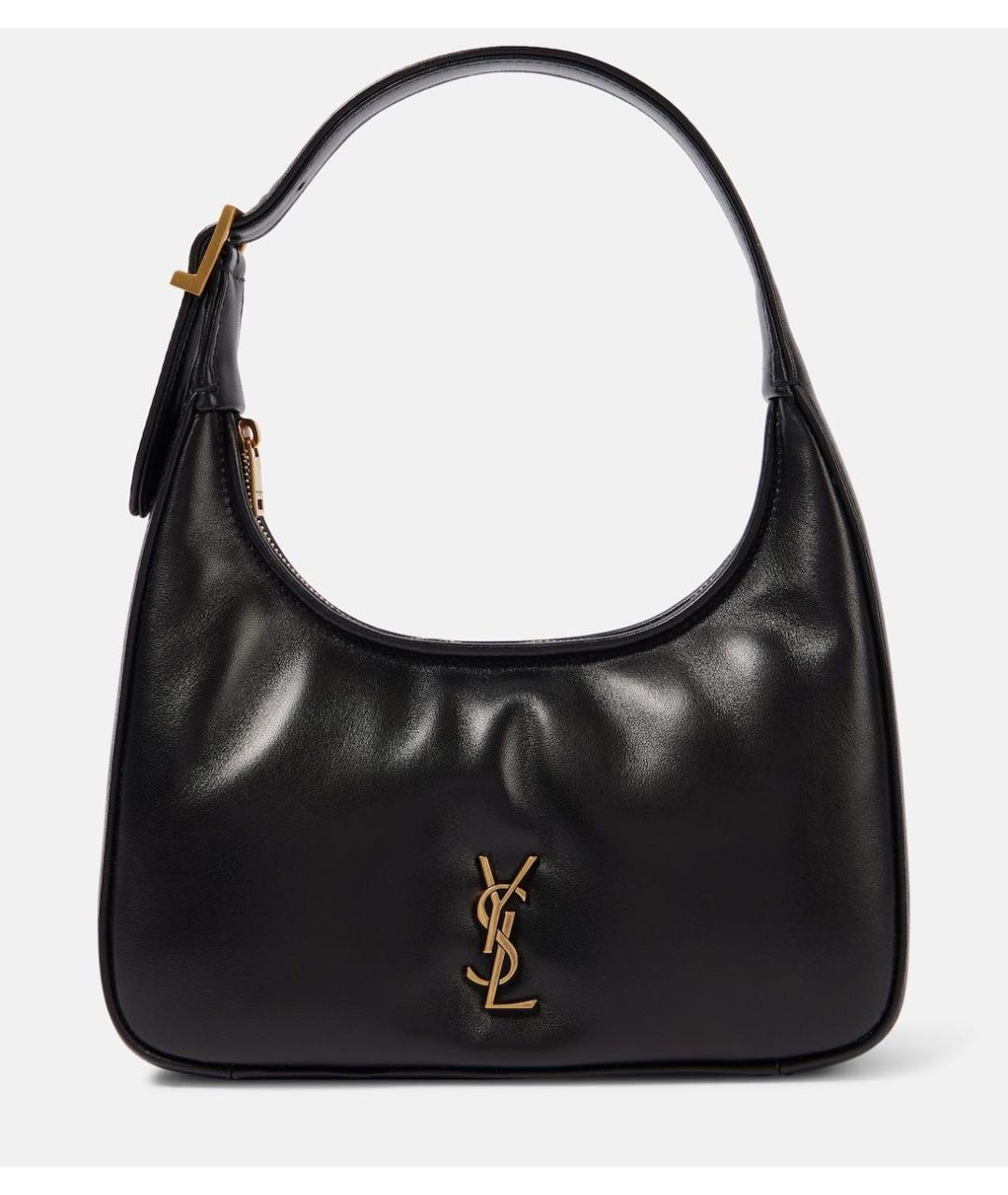 SAINT LAURENT Черная кожаная сумка с короткими ручками, фото 5