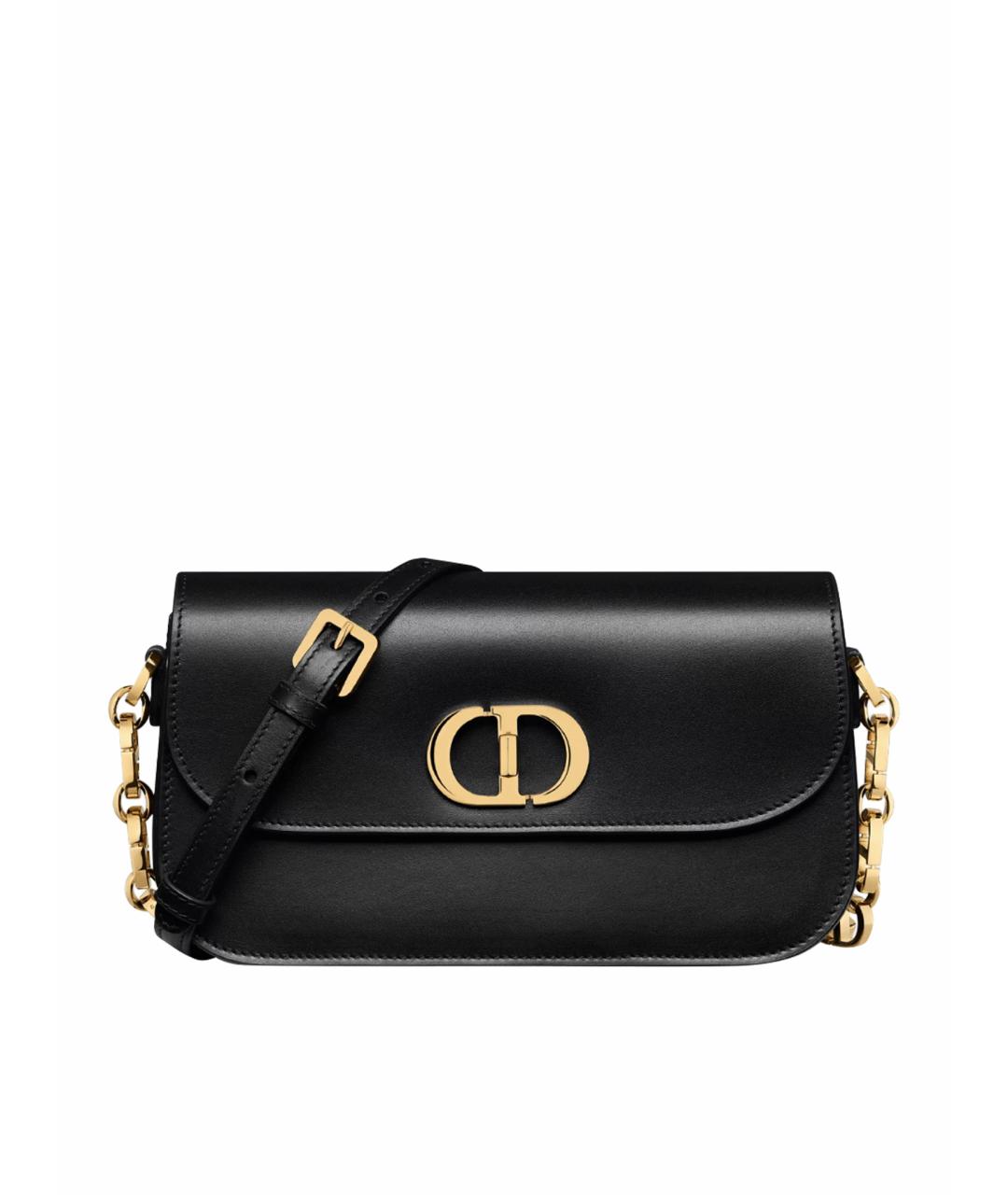 CHRISTIAN DIOR Черная кожаная сумка через плечо, фото 1