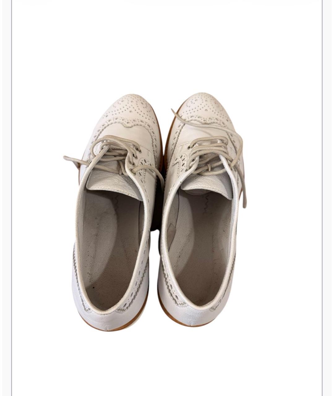 SANTONI Белые кожаные брогги и оксфорды, фото 4