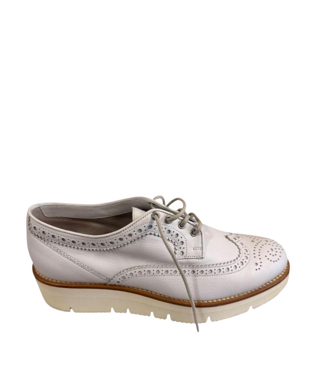 SANTONI Белые кожаные брогги и оксфорды, фото 1