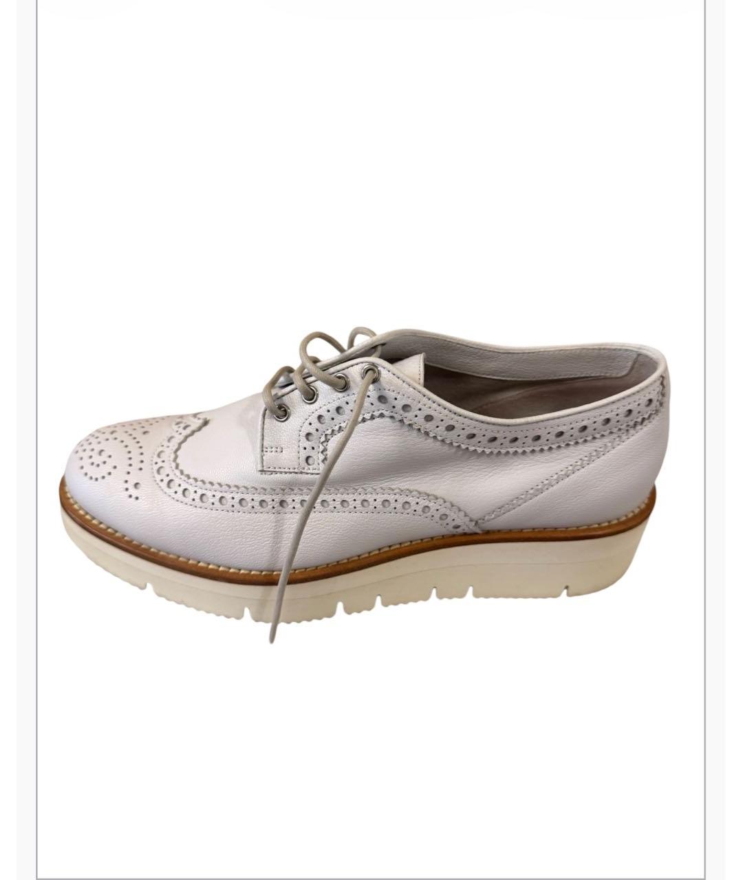 SANTONI Белые кожаные брогги и оксфорды, фото 7