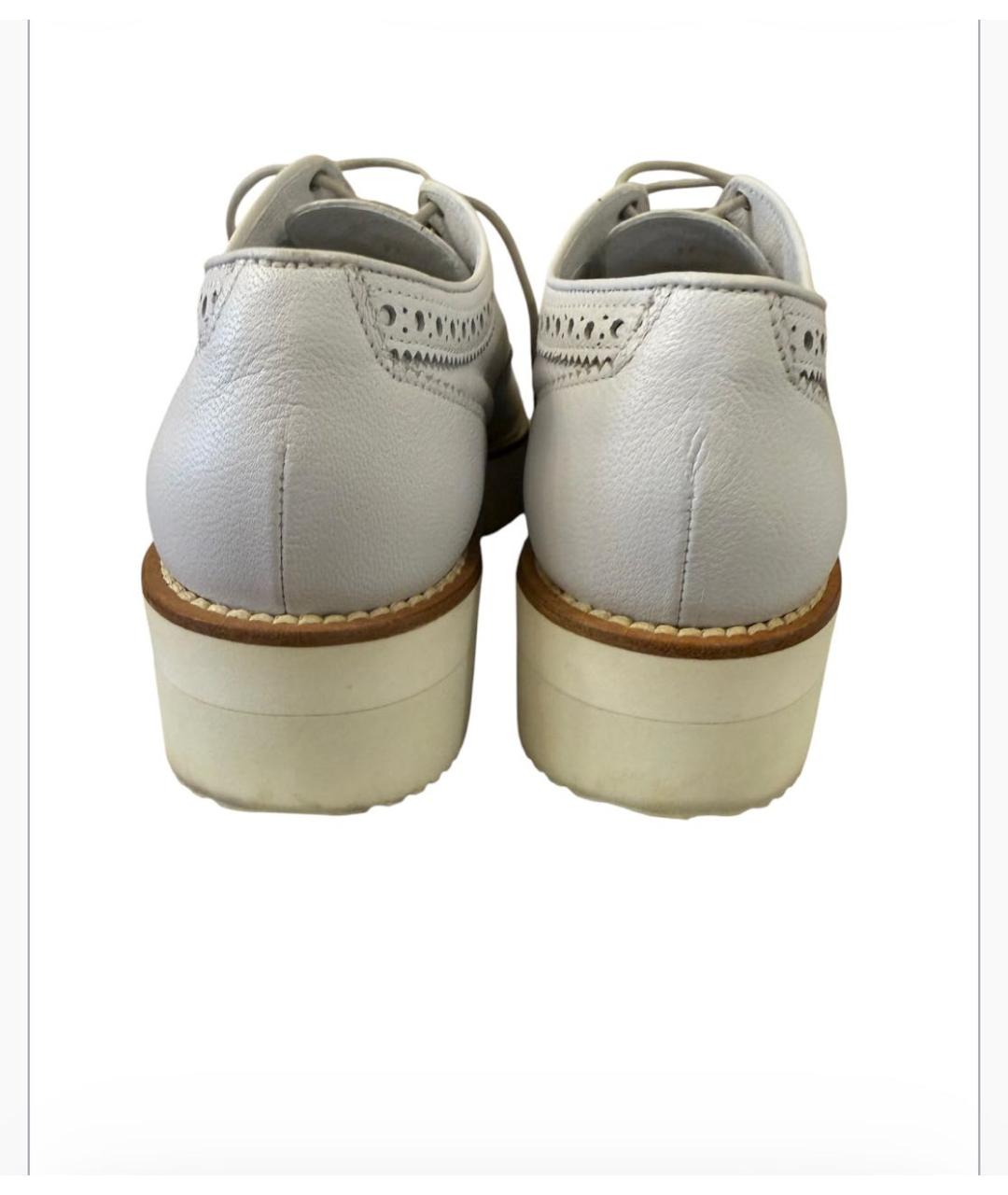 SANTONI Белые кожаные брогги и оксфорды, фото 5