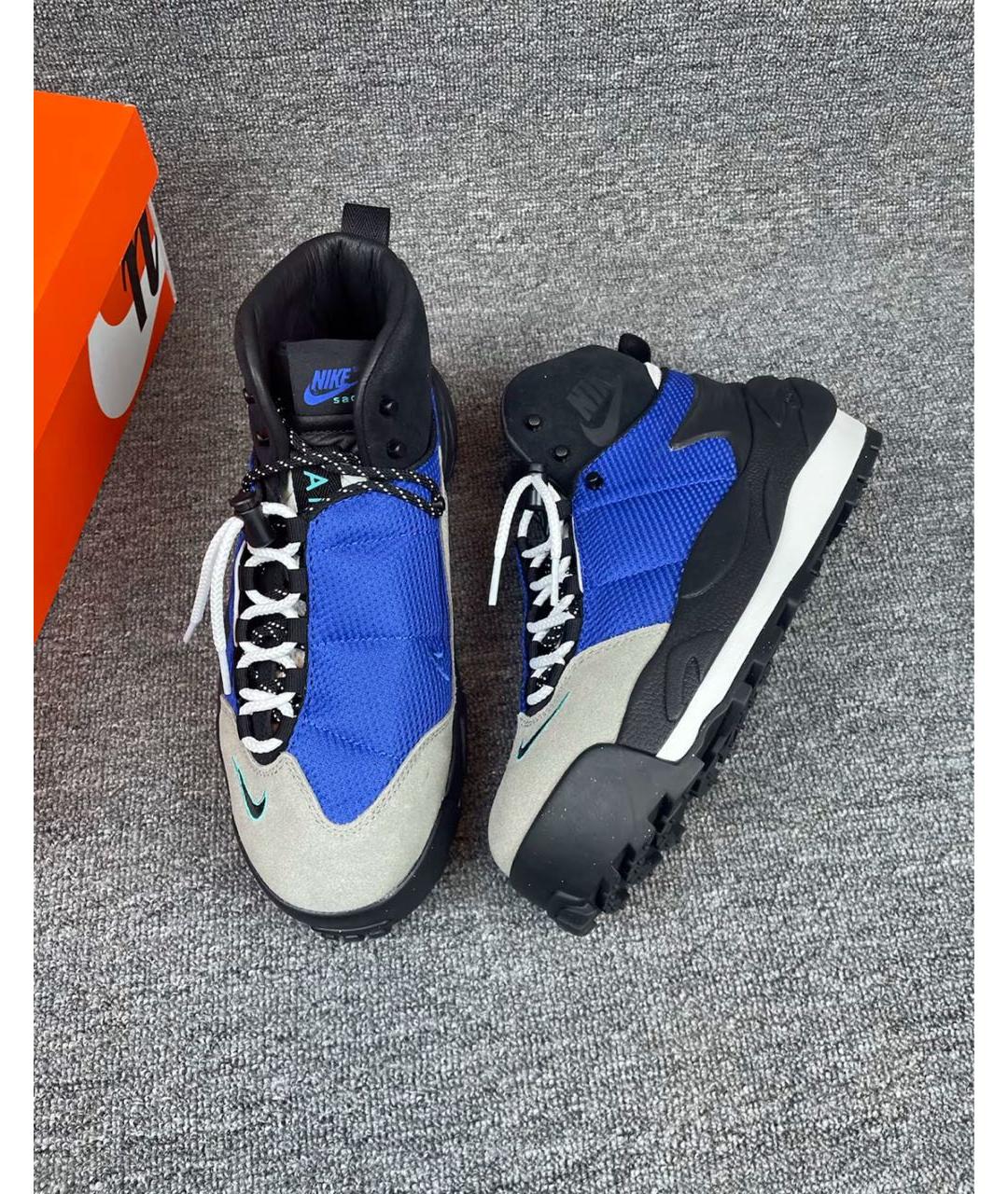 NIKE Синие кожаные высокие кроссовки / кеды, фото 6