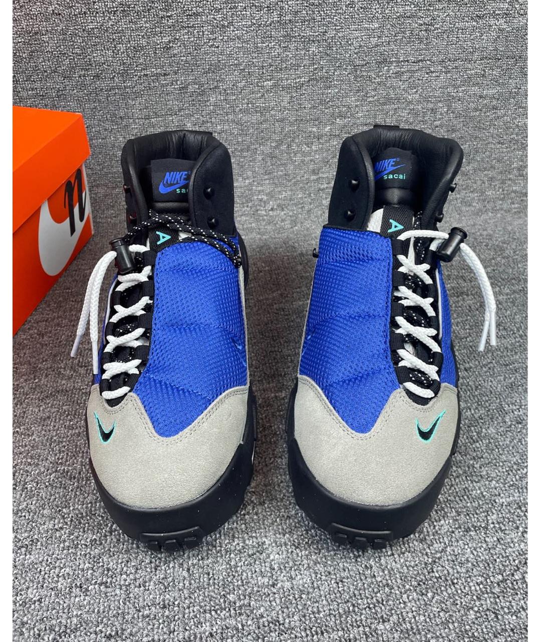 NIKE Синие кожаные высокие кроссовки / кеды, фото 7
