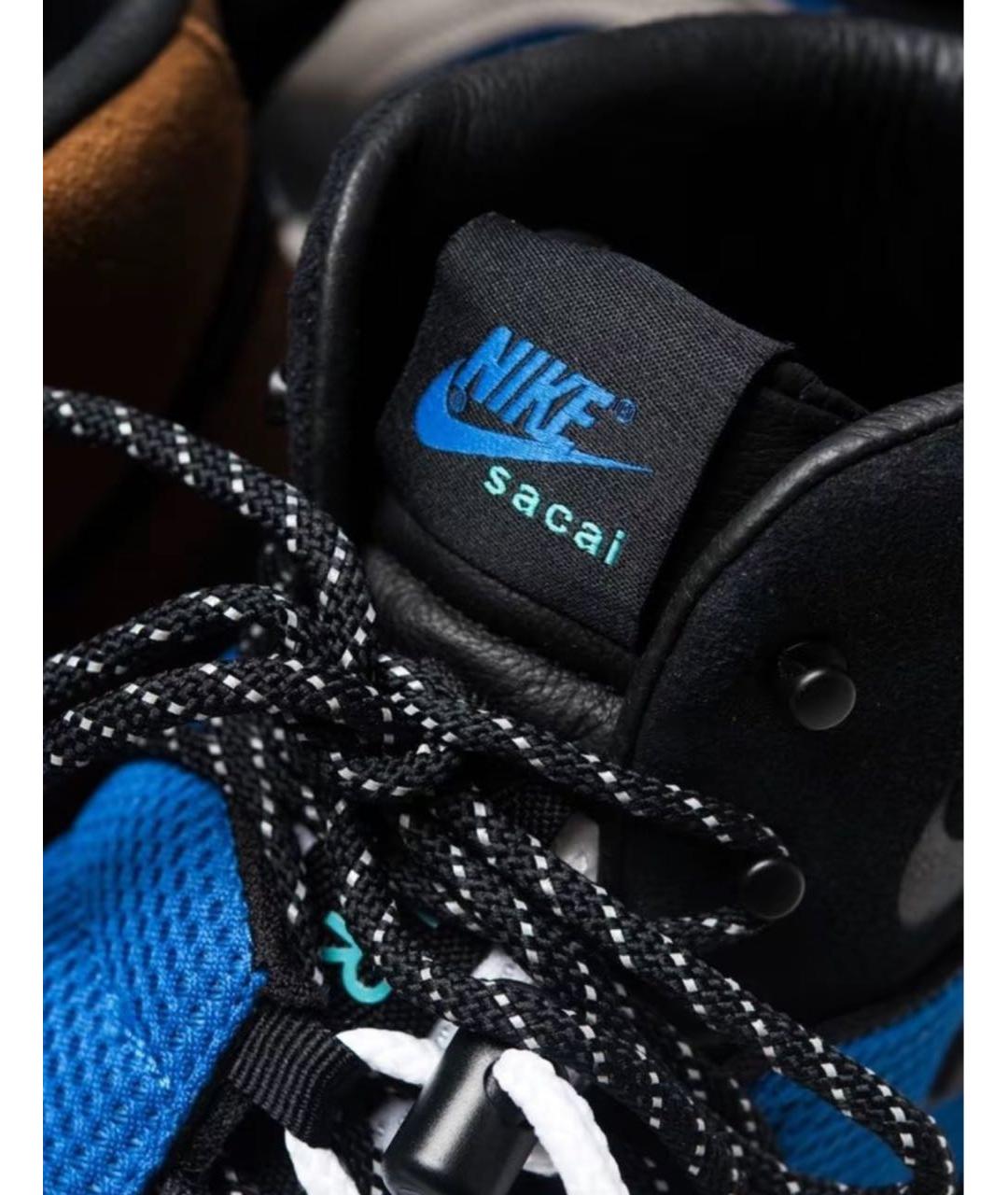 NIKE Синие кожаные высокие кроссовки / кеды, фото 8