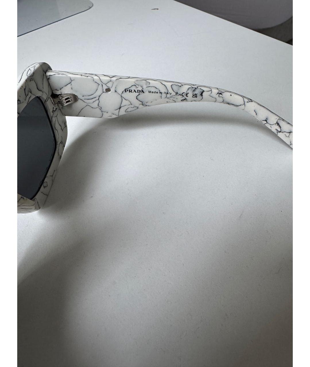 PRADA Белые пластиковые солнцезащитные очки, фото 8