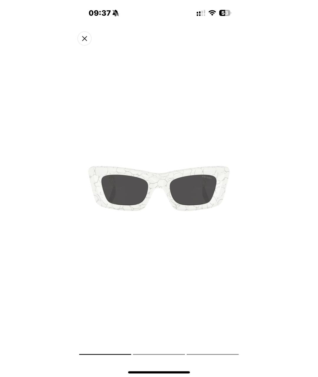 PRADA Белые пластиковые солнцезащитные очки, фото 1