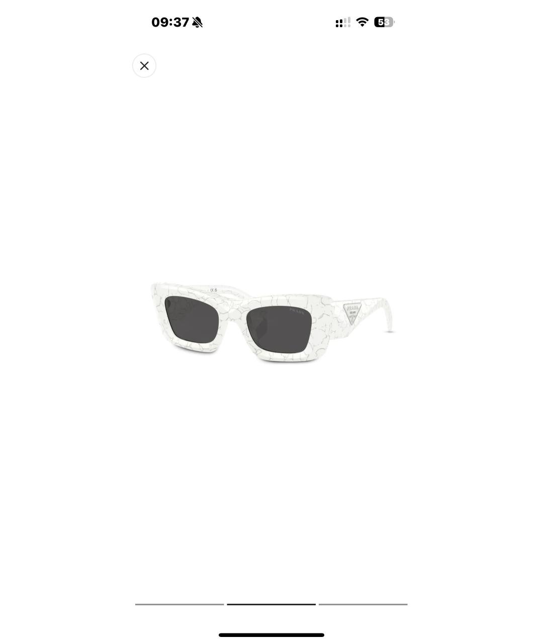 PRADA Белые пластиковые солнцезащитные очки, фото 2