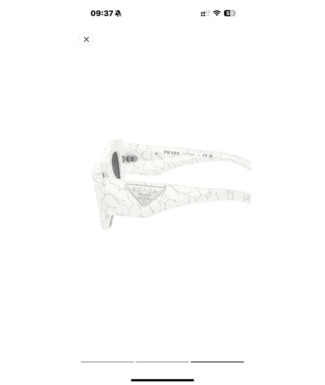 PRADA Белые пластиковые солнцезащитные очки, фото 3