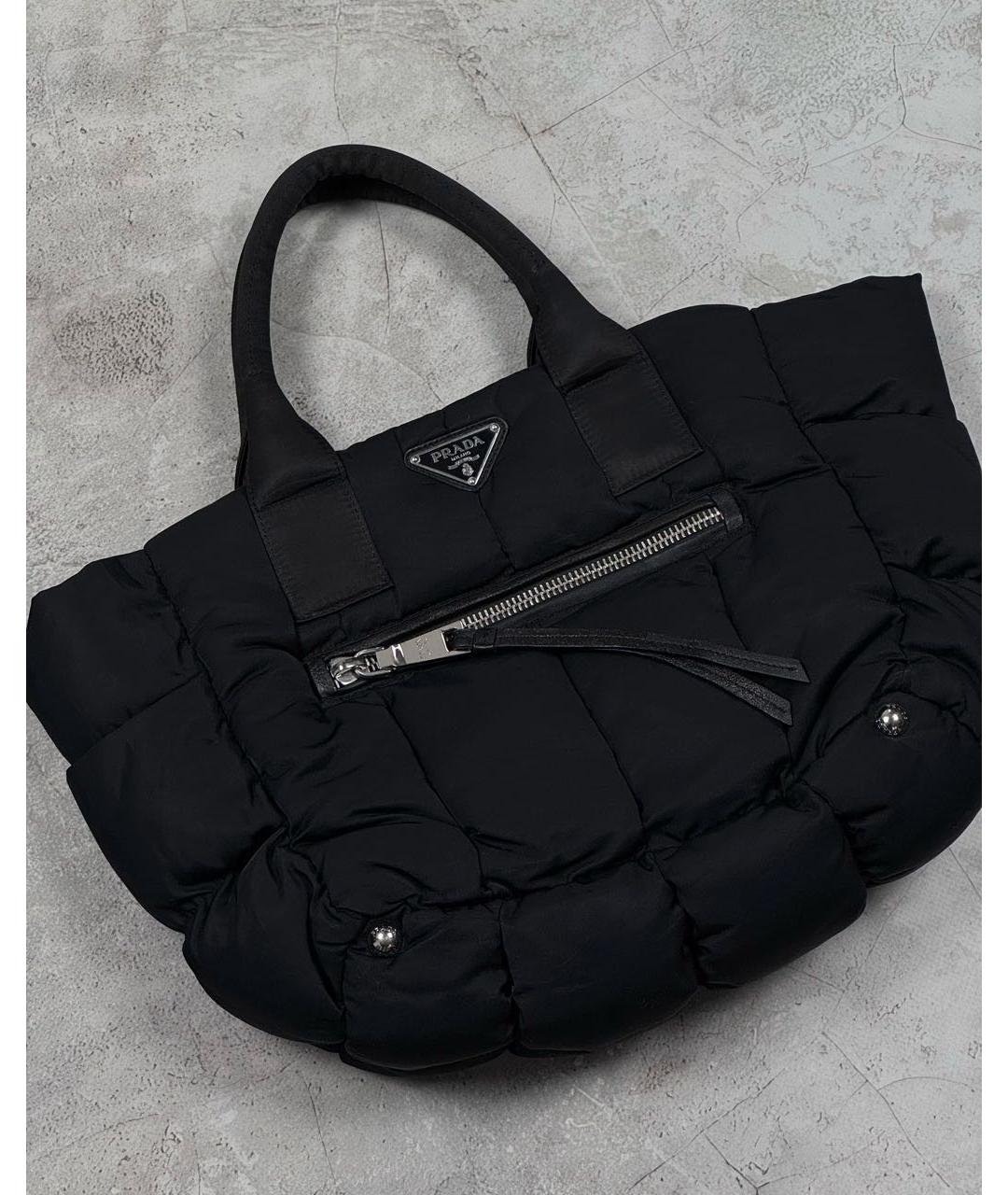 PRADA Черная синтетическая сумка с короткими ручками, фото 3