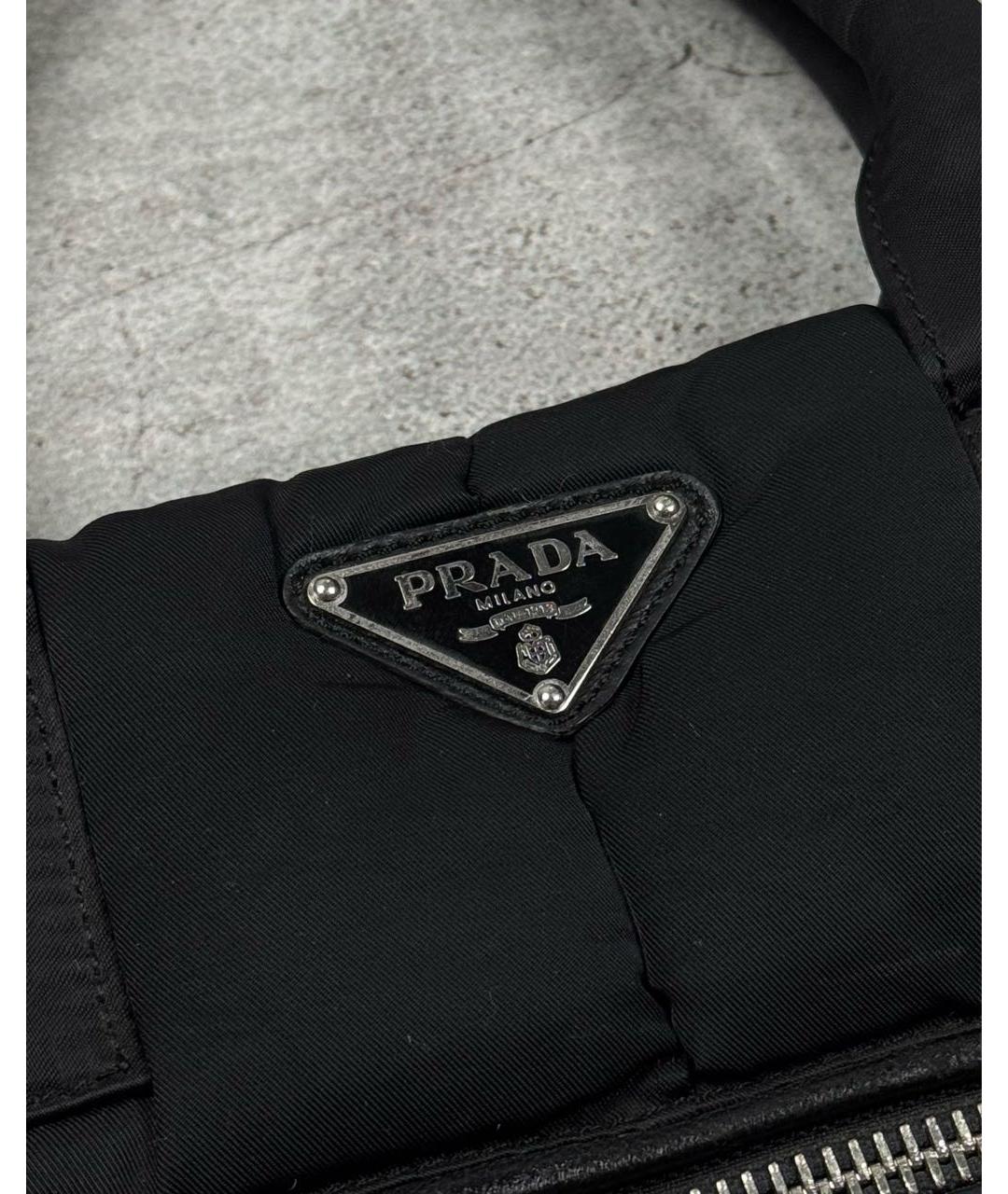PRADA Черная синтетическая сумка с короткими ручками, фото 5