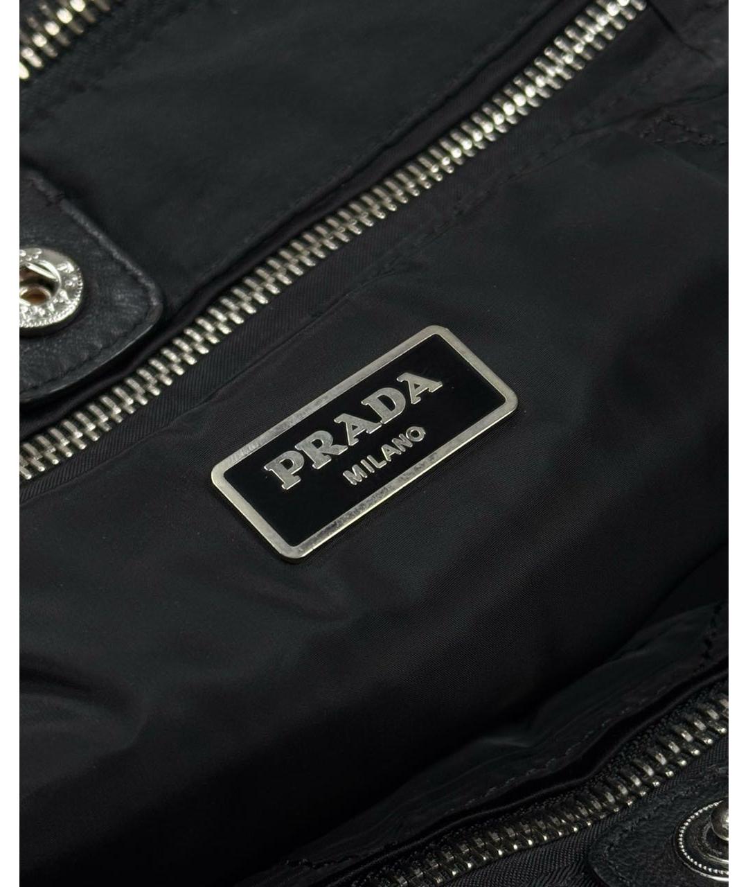 PRADA Черная синтетическая сумка с короткими ручками, фото 6
