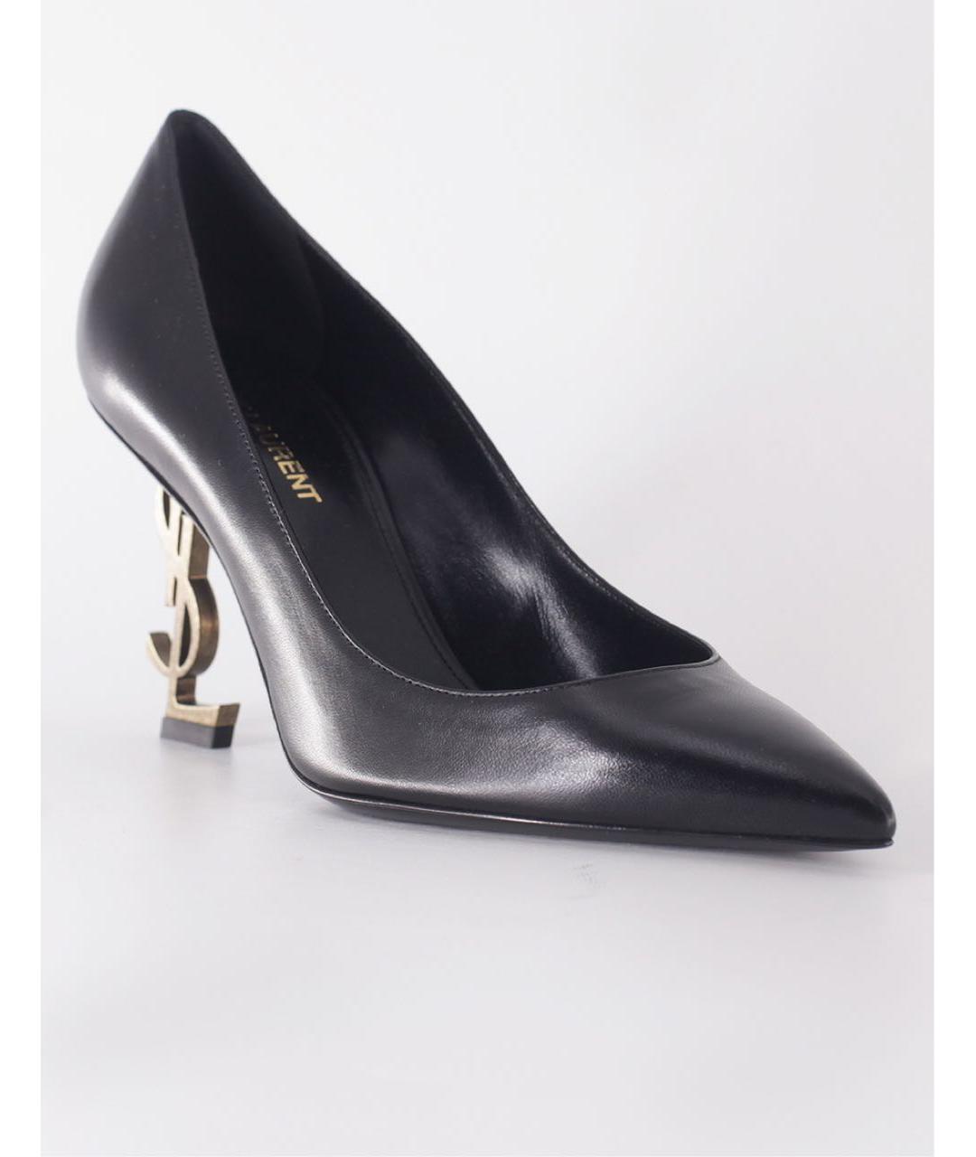 SAINT LAURENT Черные кожаные туфли, фото 3