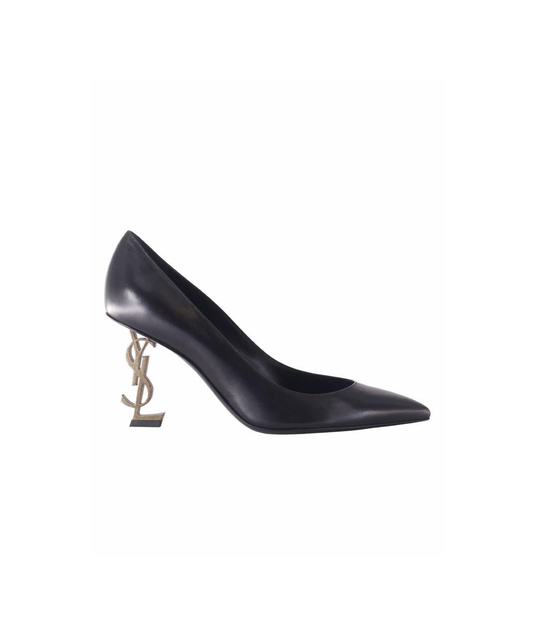 SAINT LAURENT Черные кожаные туфли, фото 1