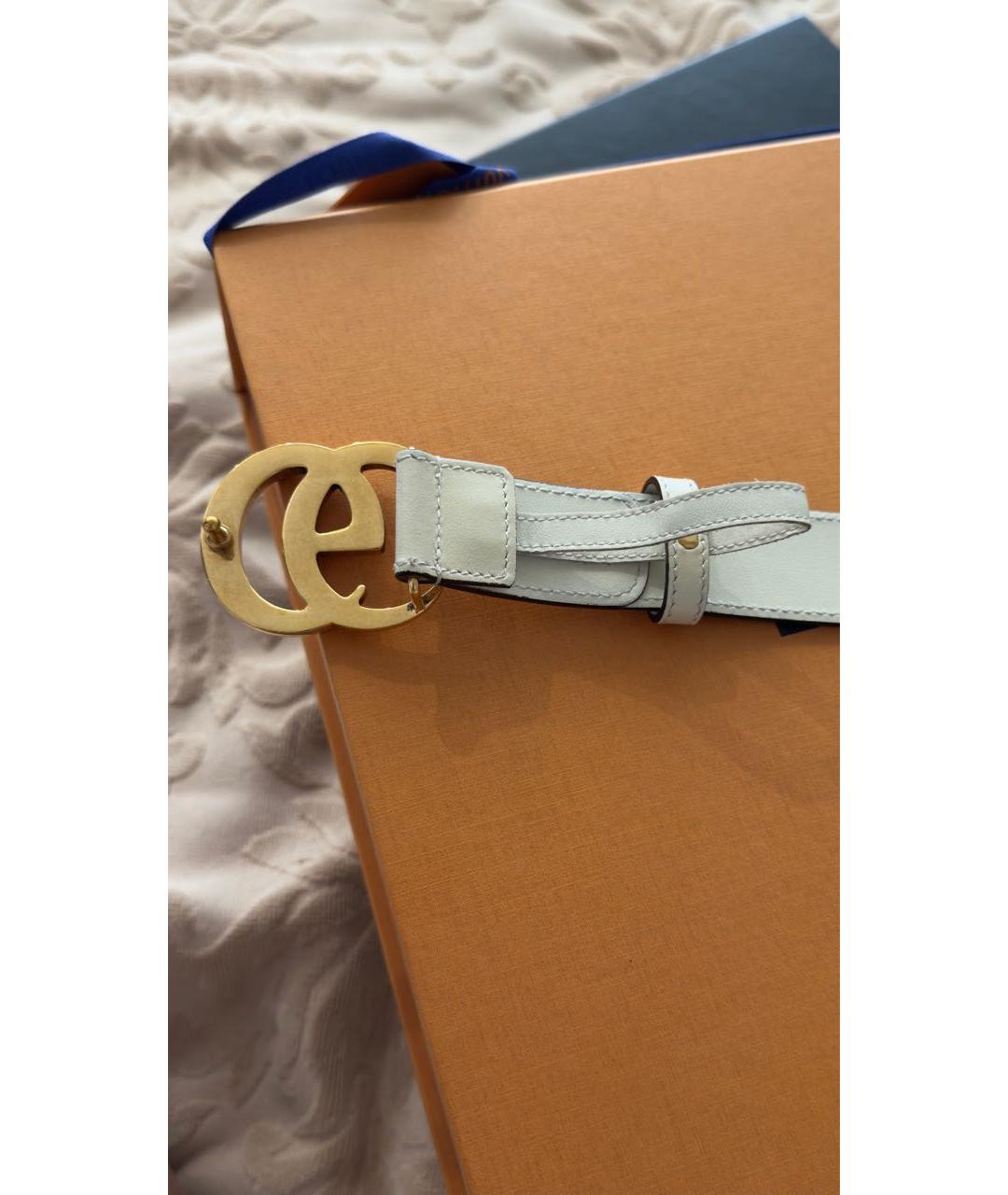 GUCCI Бежевый кожаный ремень, фото 5