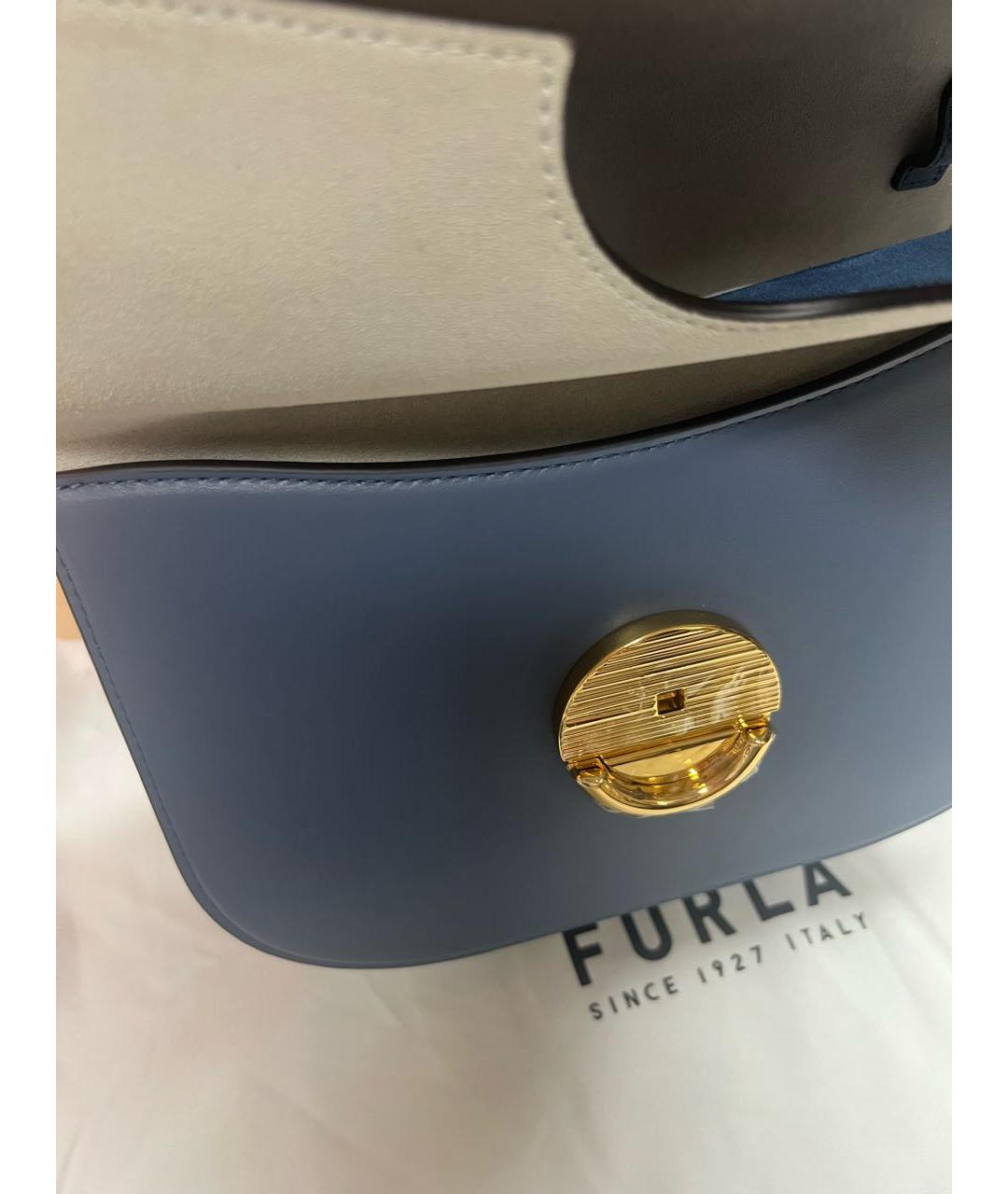 FURLA Темно-синяя кожаная сумка через плечо, фото 6
