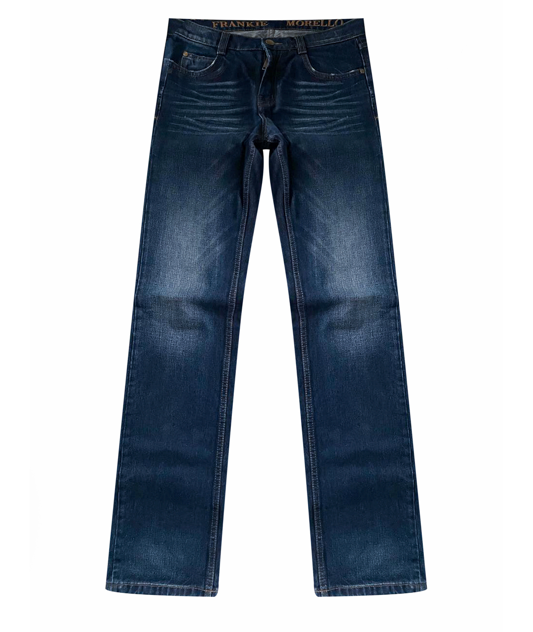 FRANKIE MORELLO Синие хлопковые прямые джинсы, фото 1