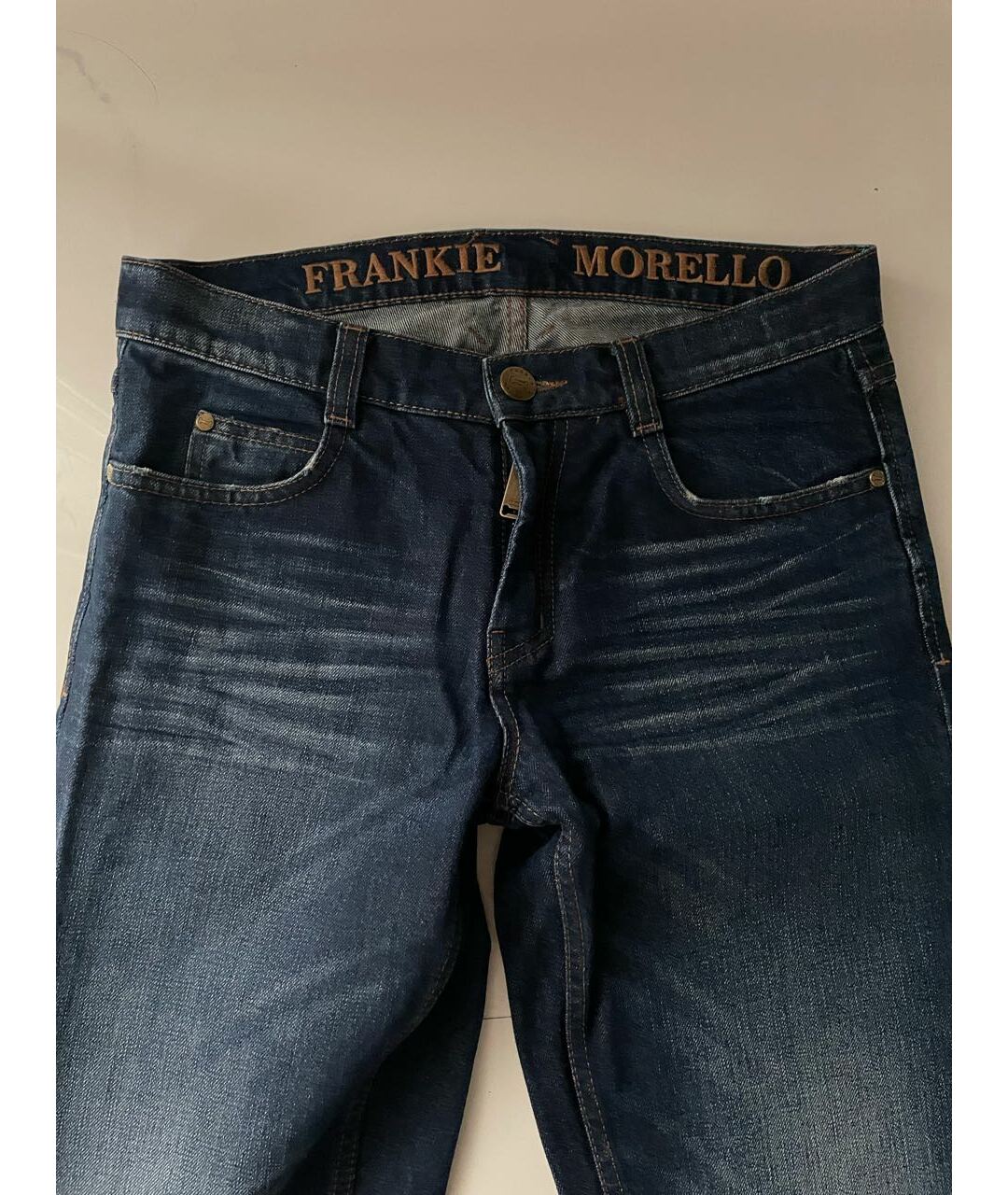 FRANKIE MORELLO Синие хлопковые прямые джинсы, фото 2