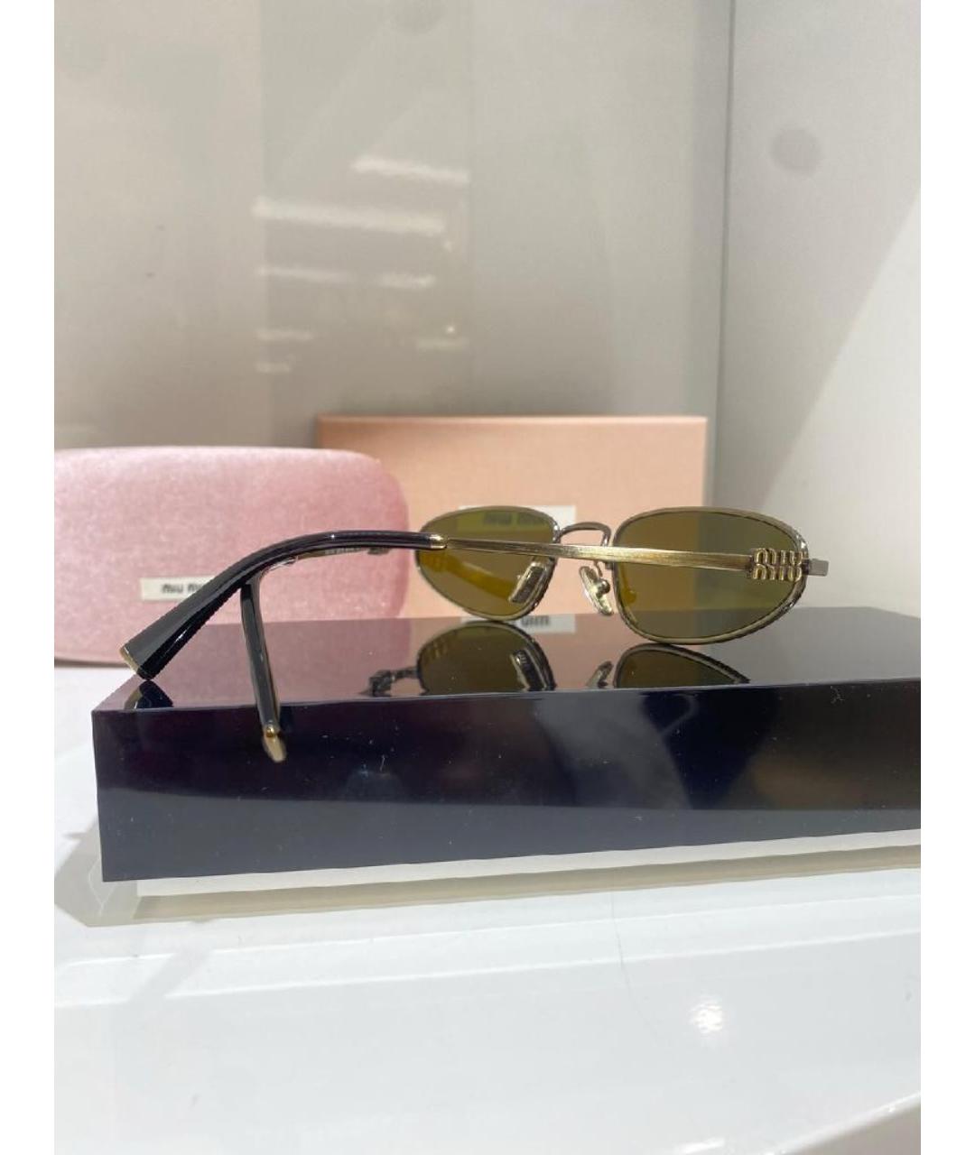MIU MIU Золотые солнцезащитные очки, фото 2