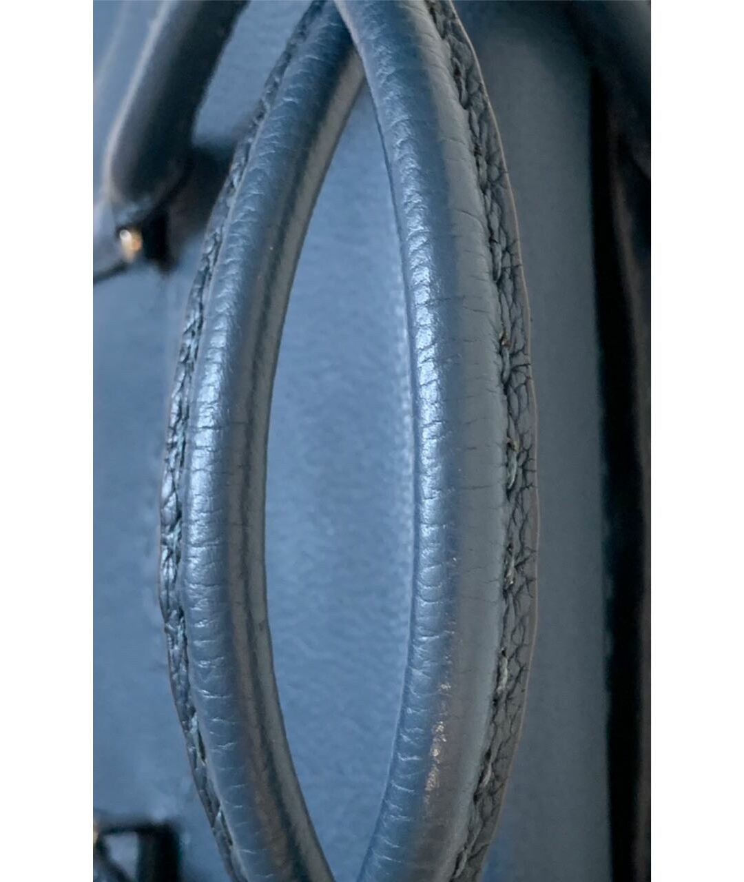 FENDI Синяя кожаная сумка с короткими ручками, фото 4