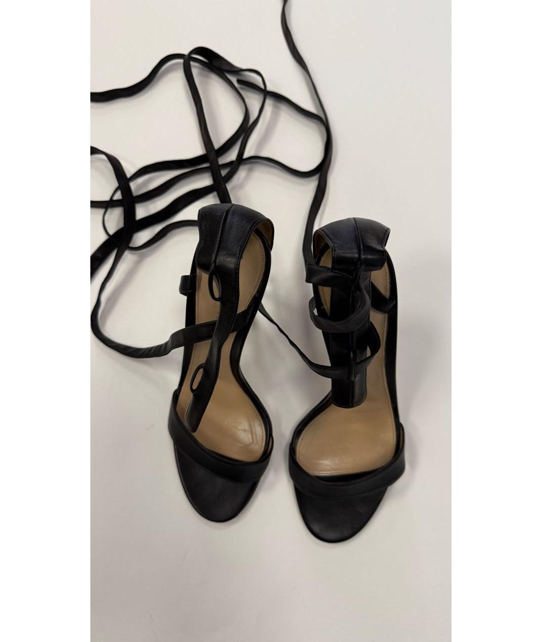 GIANVITO ROSSI Черные кожаные босоножки, фото 2