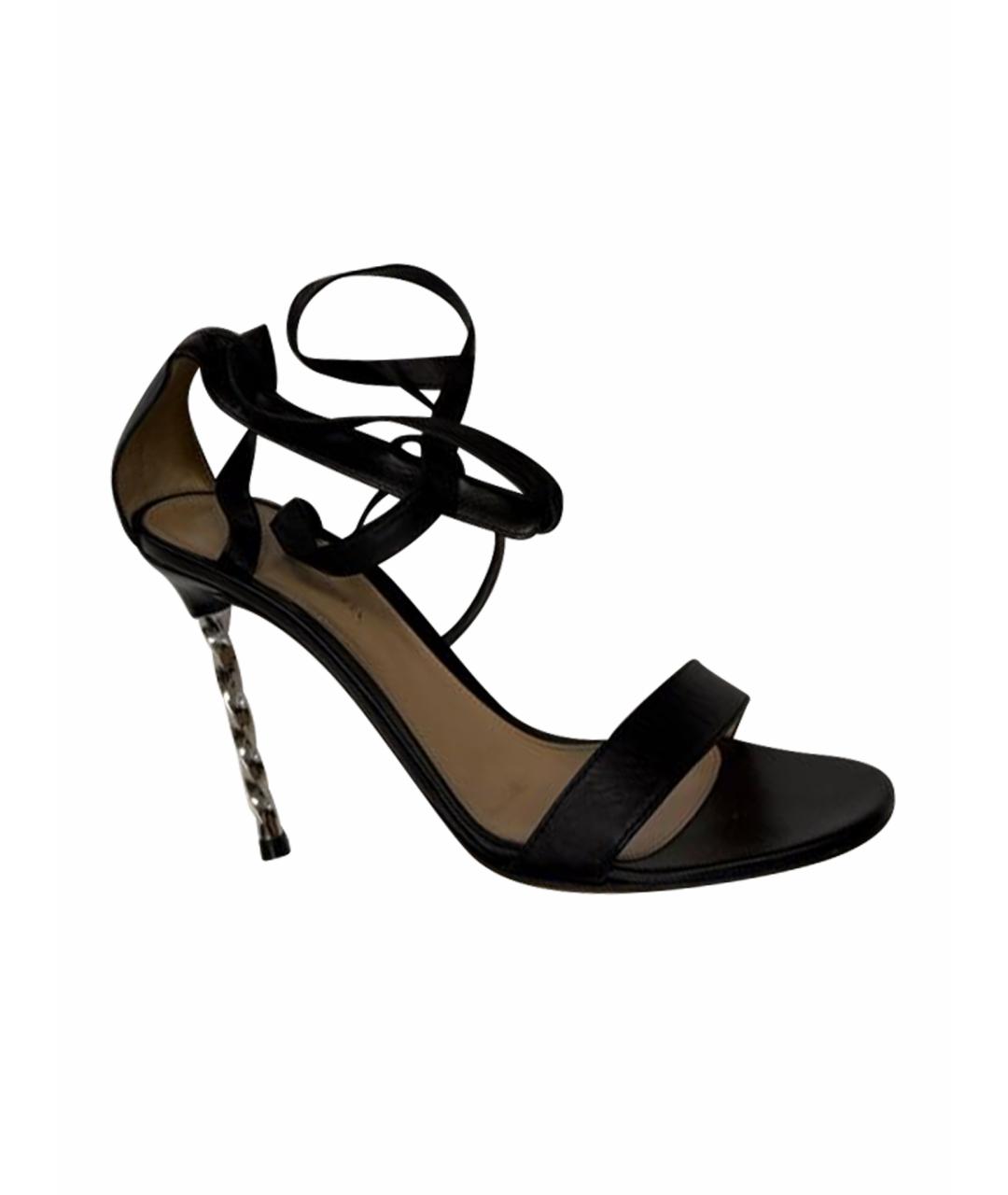 GIANVITO ROSSI Черные кожаные босоножки, фото 1