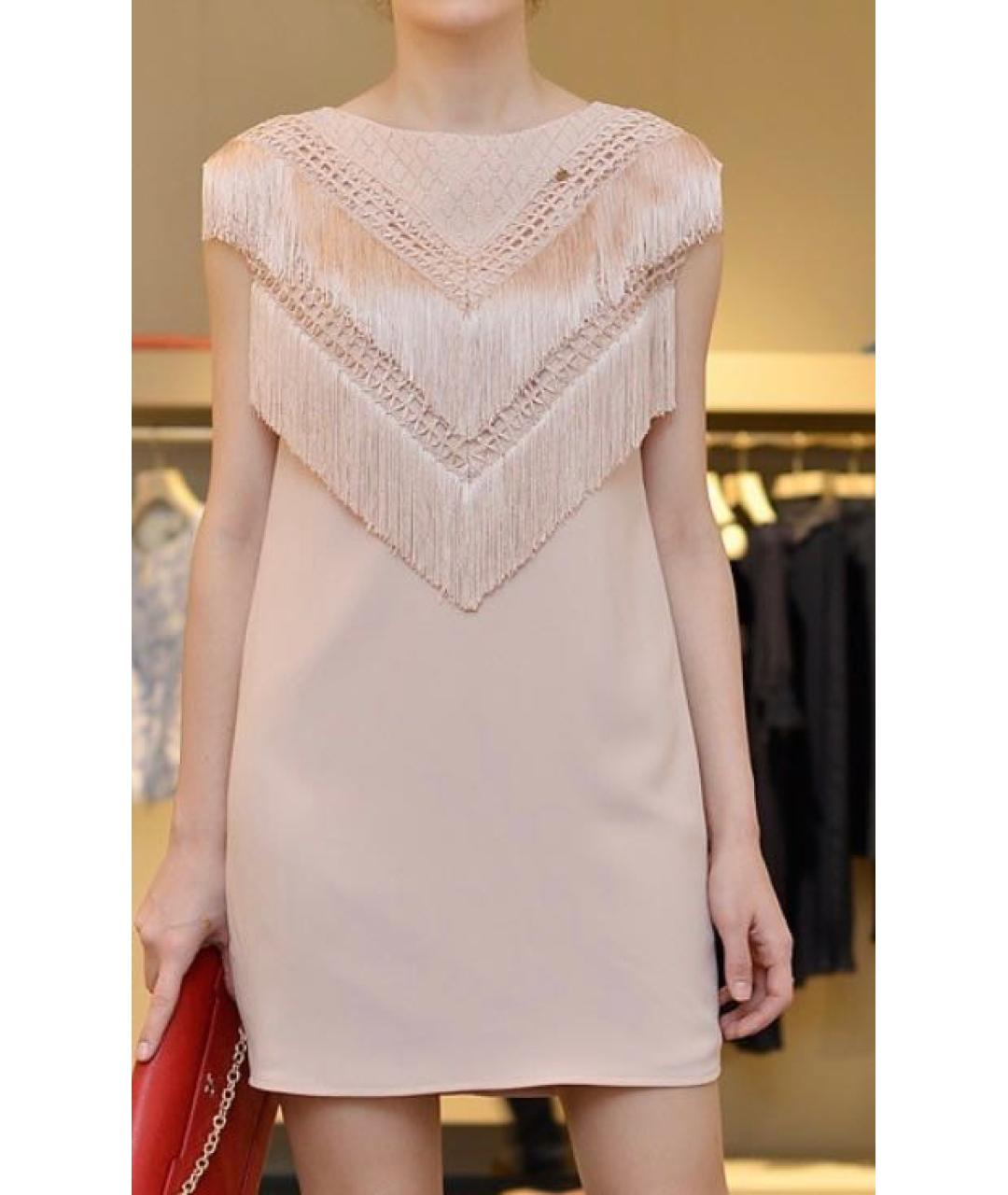 ELISABETTA FRANCHI Розовое коктейльное платье, фото 6