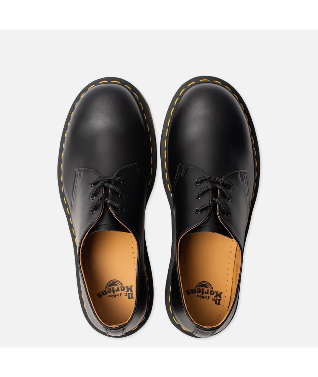DR. MARTENS Черные кожаные низкие ботинки, фото 3