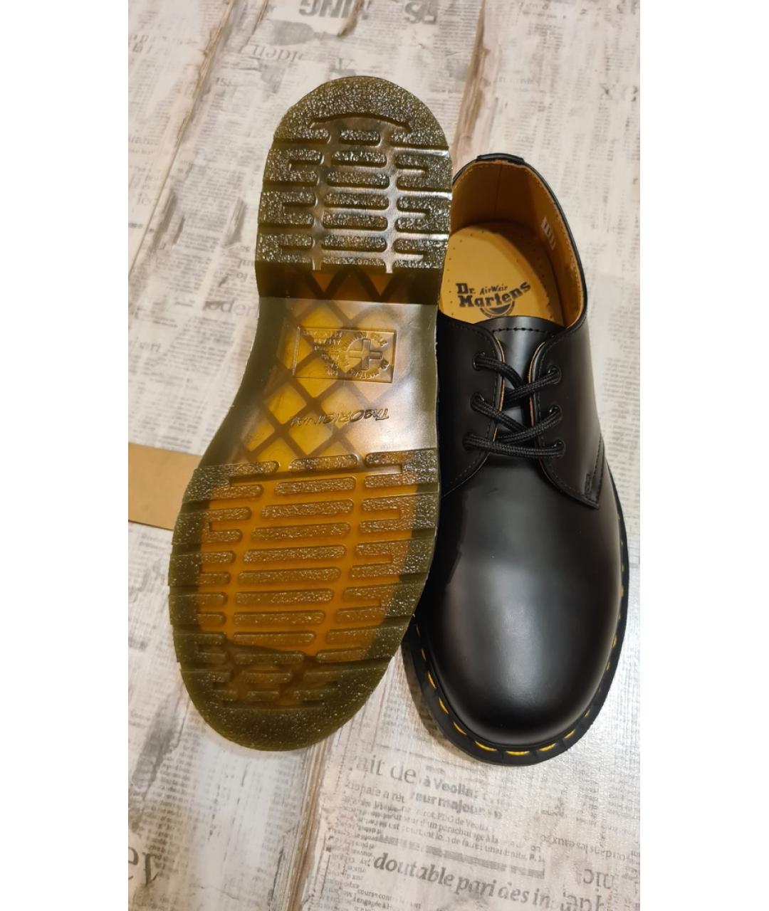 DR. MARTENS Черные кожаные низкие ботинки, фото 7