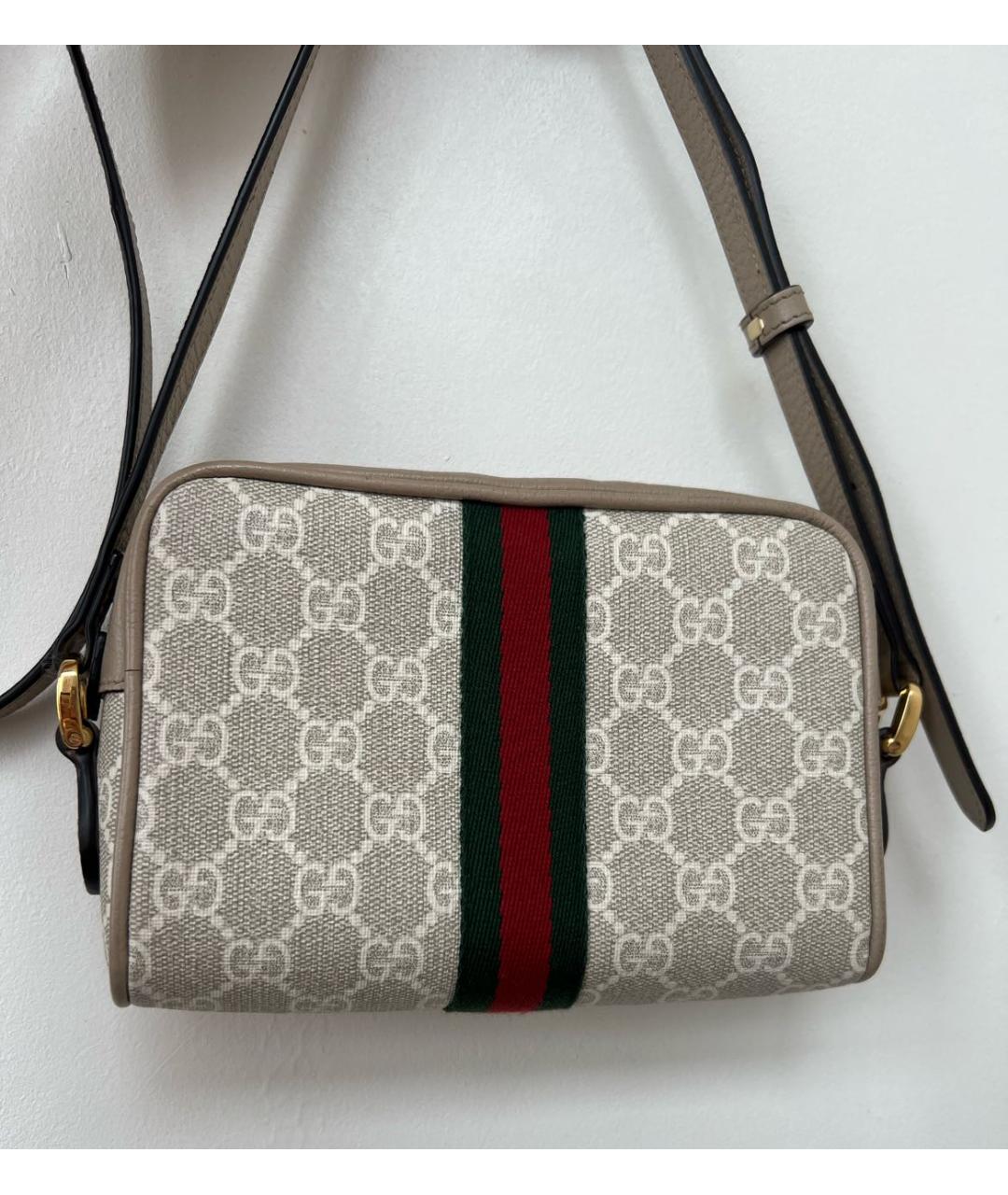 GUCCI Серая кожаная сумка через плечо, фото 3