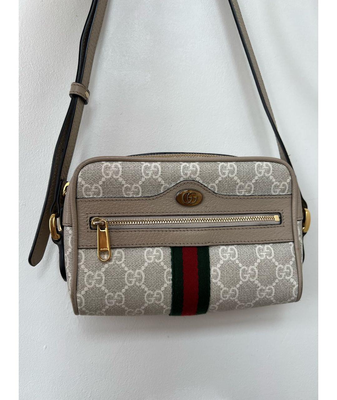 GUCCI Серая кожаная сумка через плечо, фото 7