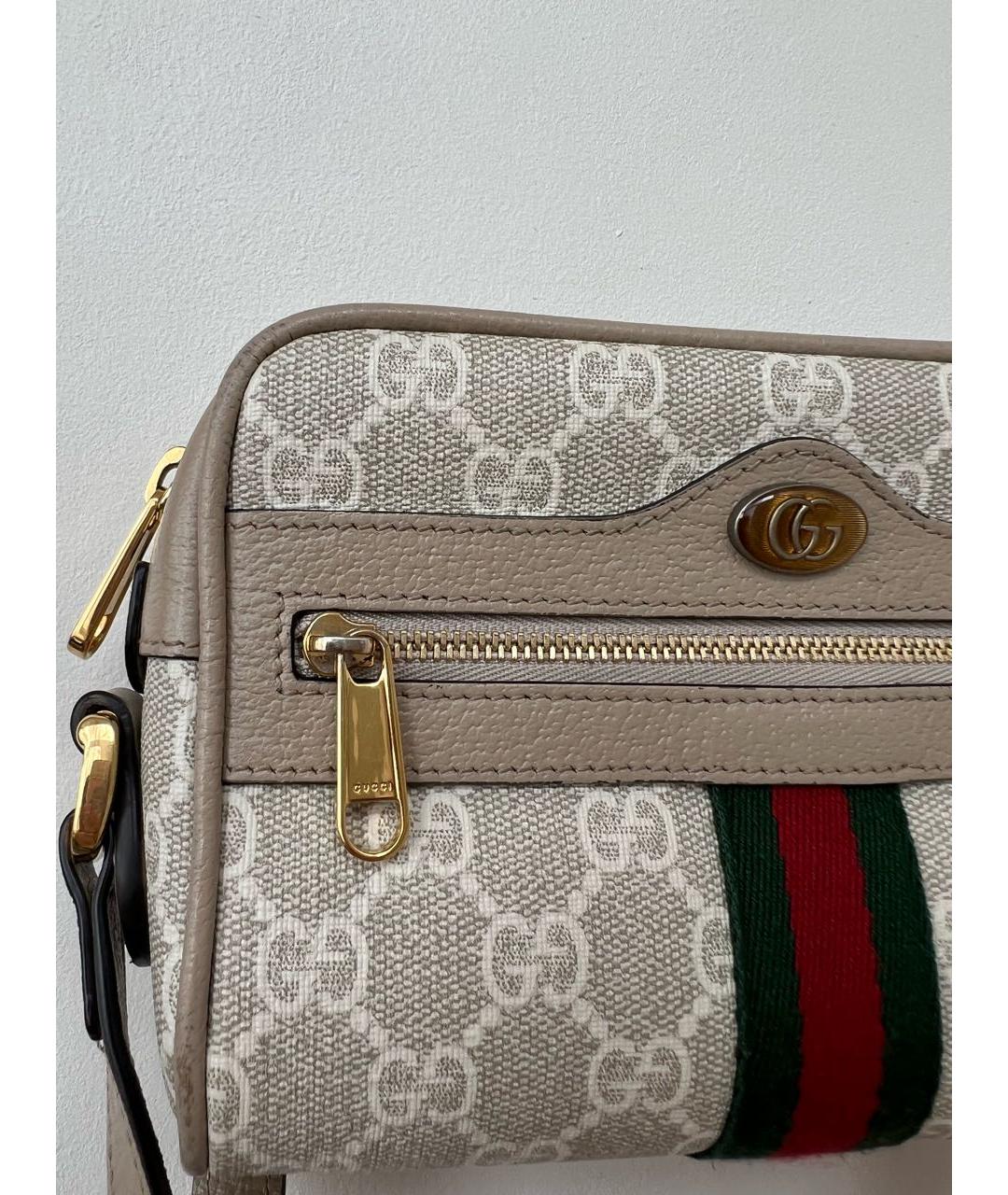 GUCCI Серая кожаная сумка через плечо, фото 6