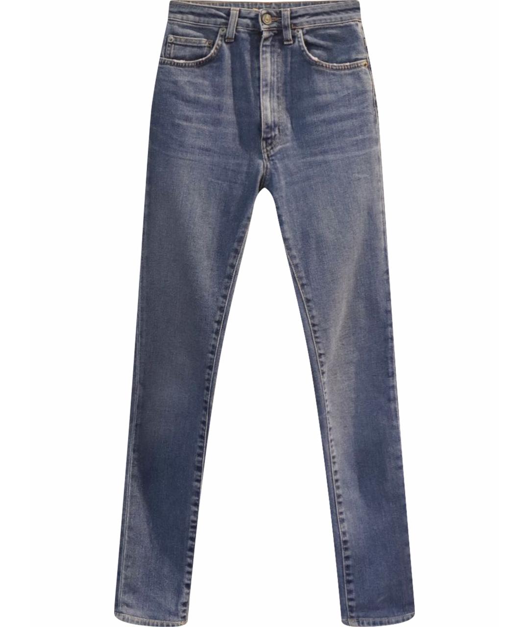 SAINT LAURENT Синие хлопко-эластановые джинсы слим, фото 1