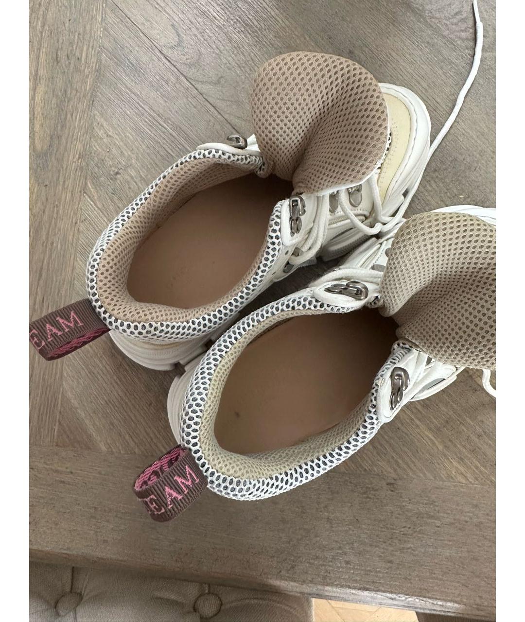 GUCCI Белые кожаные кроссовки, фото 3