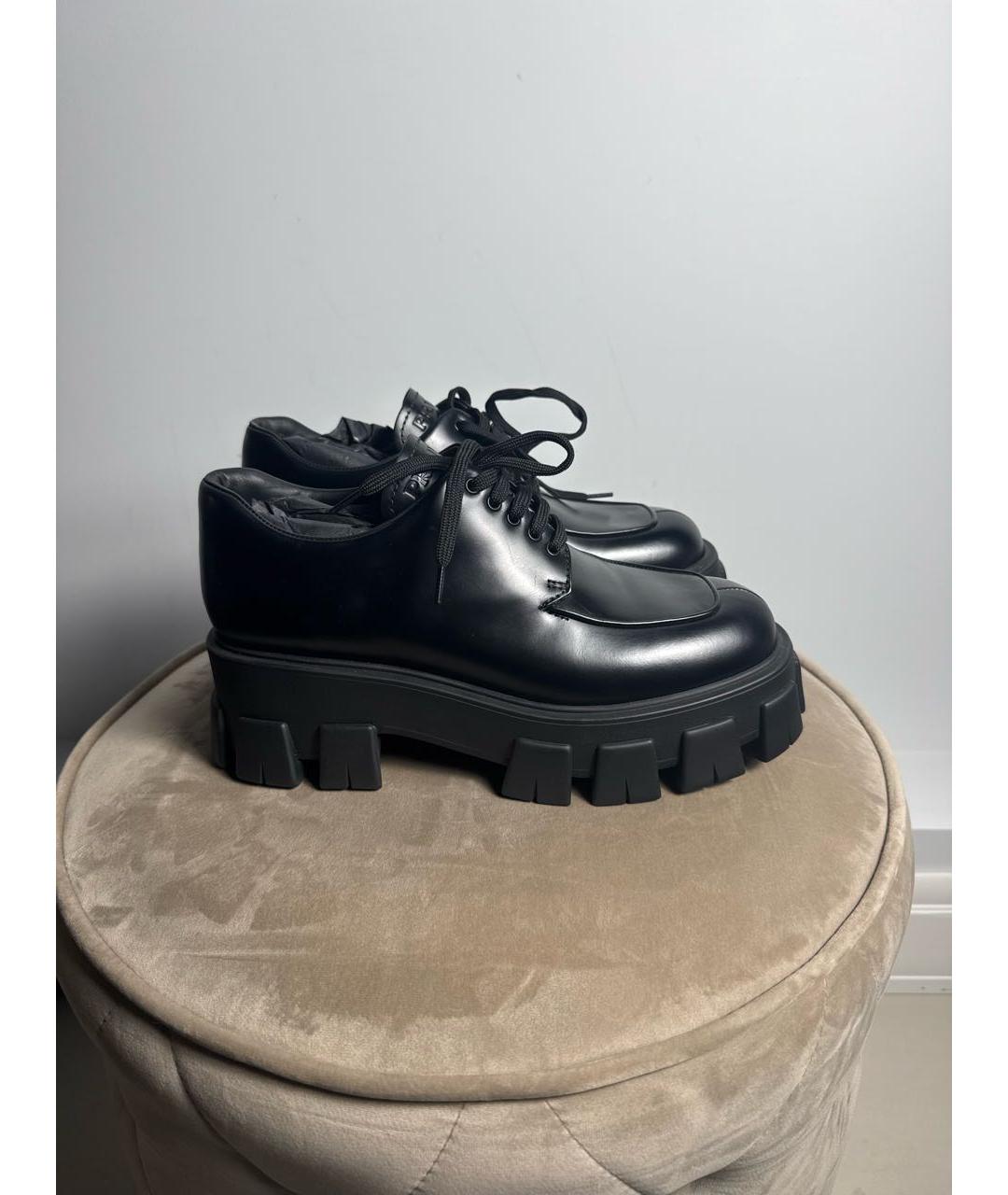 PRADA Черные кожаные брогги и оксфорды, фото 5
