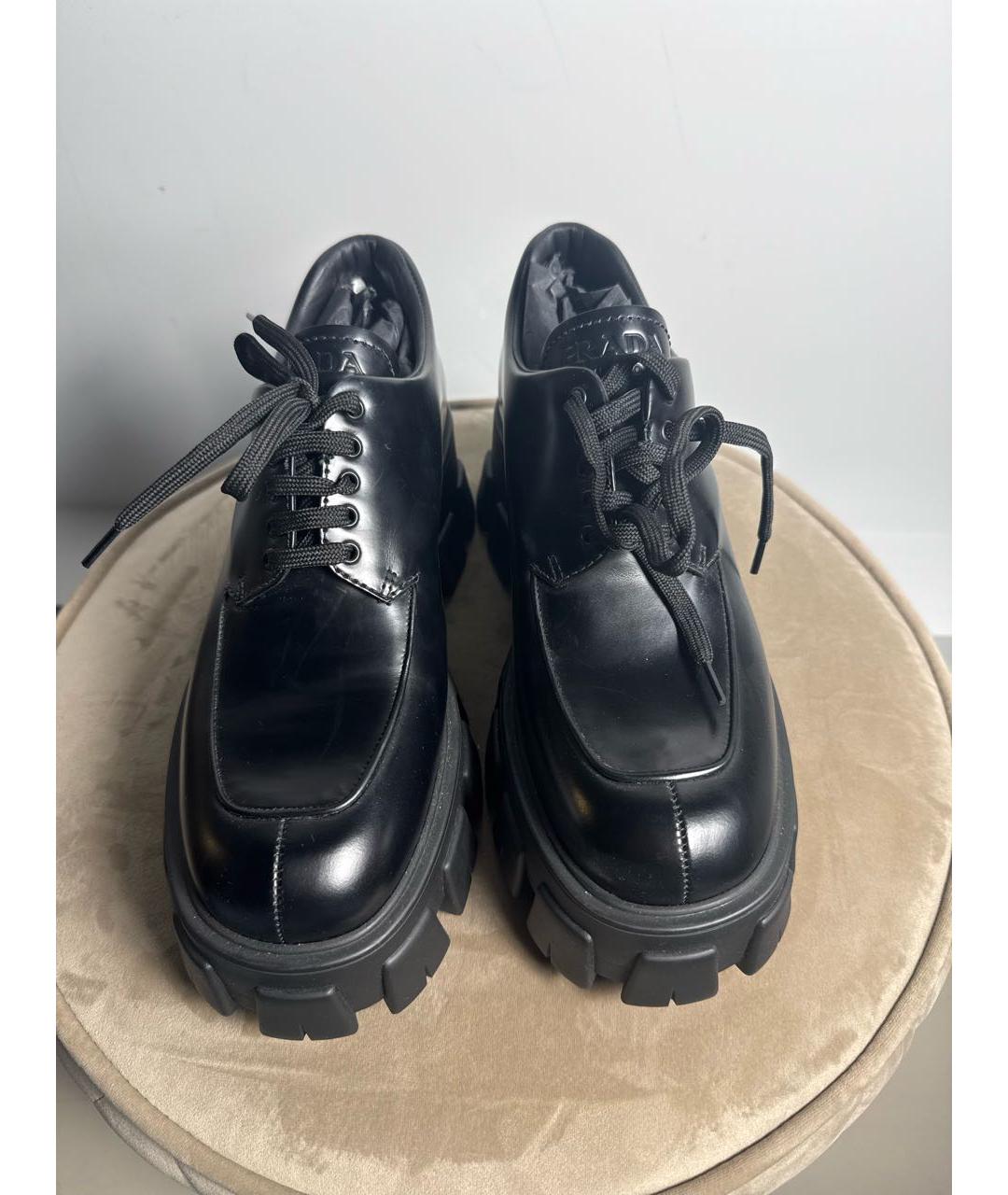 PRADA Черные кожаные брогги и оксфорды, фото 2