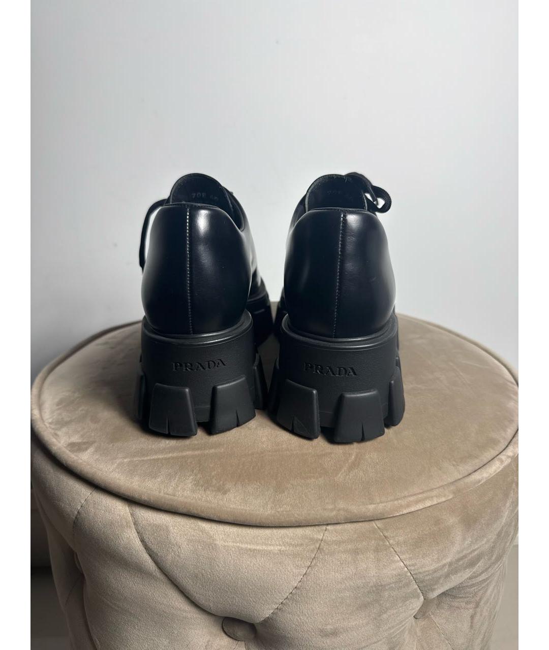 PRADA Черные кожаные брогги и оксфорды, фото 4