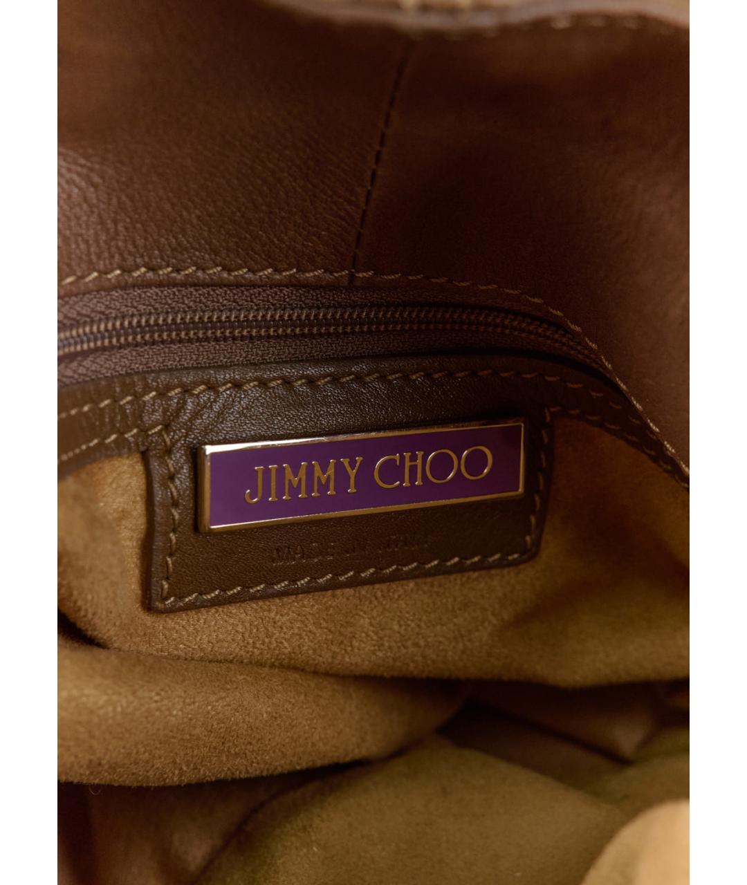 JIMMY CHOO Коричневая кожаная сумка тоут, фото 4