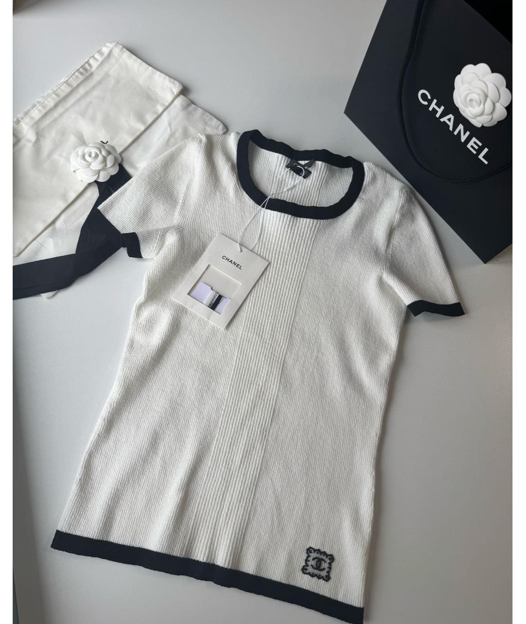 CHANEL Белая хлопковая футболка, фото 2