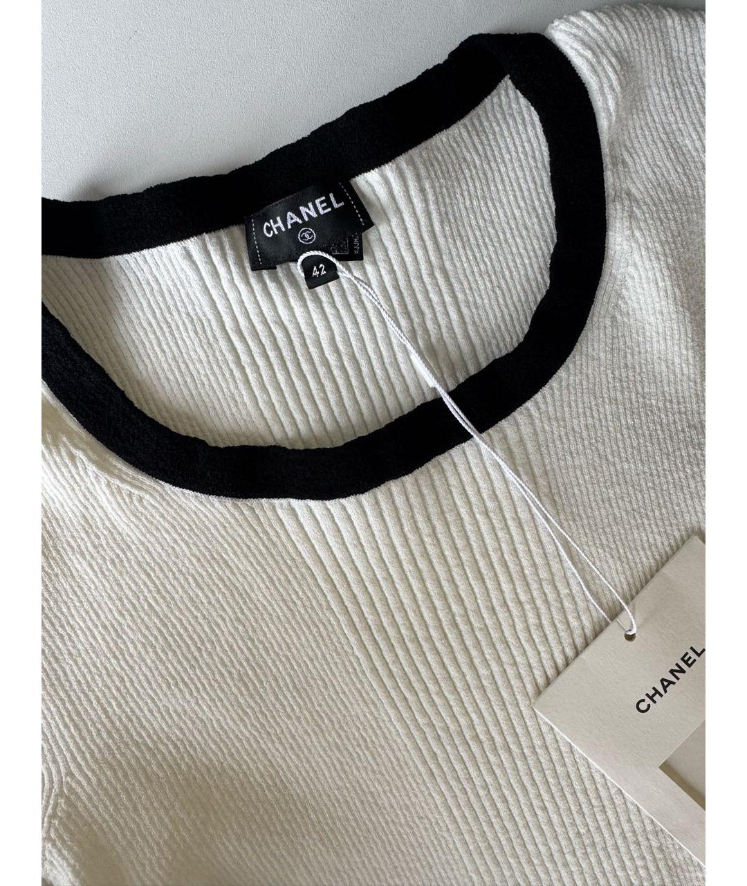 CHANEL Белая хлопковая футболка, фото 3