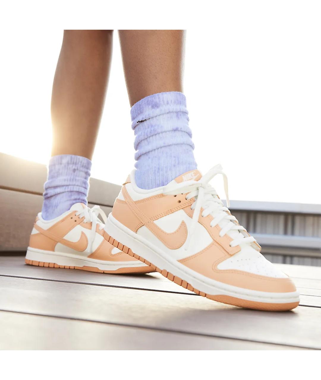 NIKE Бежевые кожаные кроссовки, фото 7