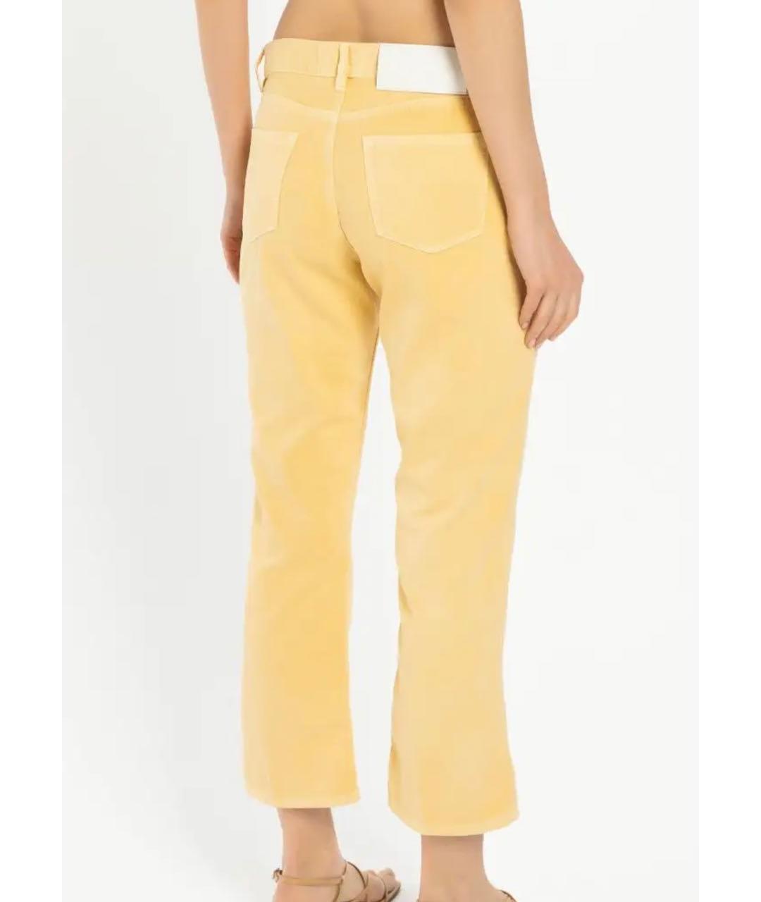 TRUSSARDI Желтые хлопковые джинсы клеш, фото 6