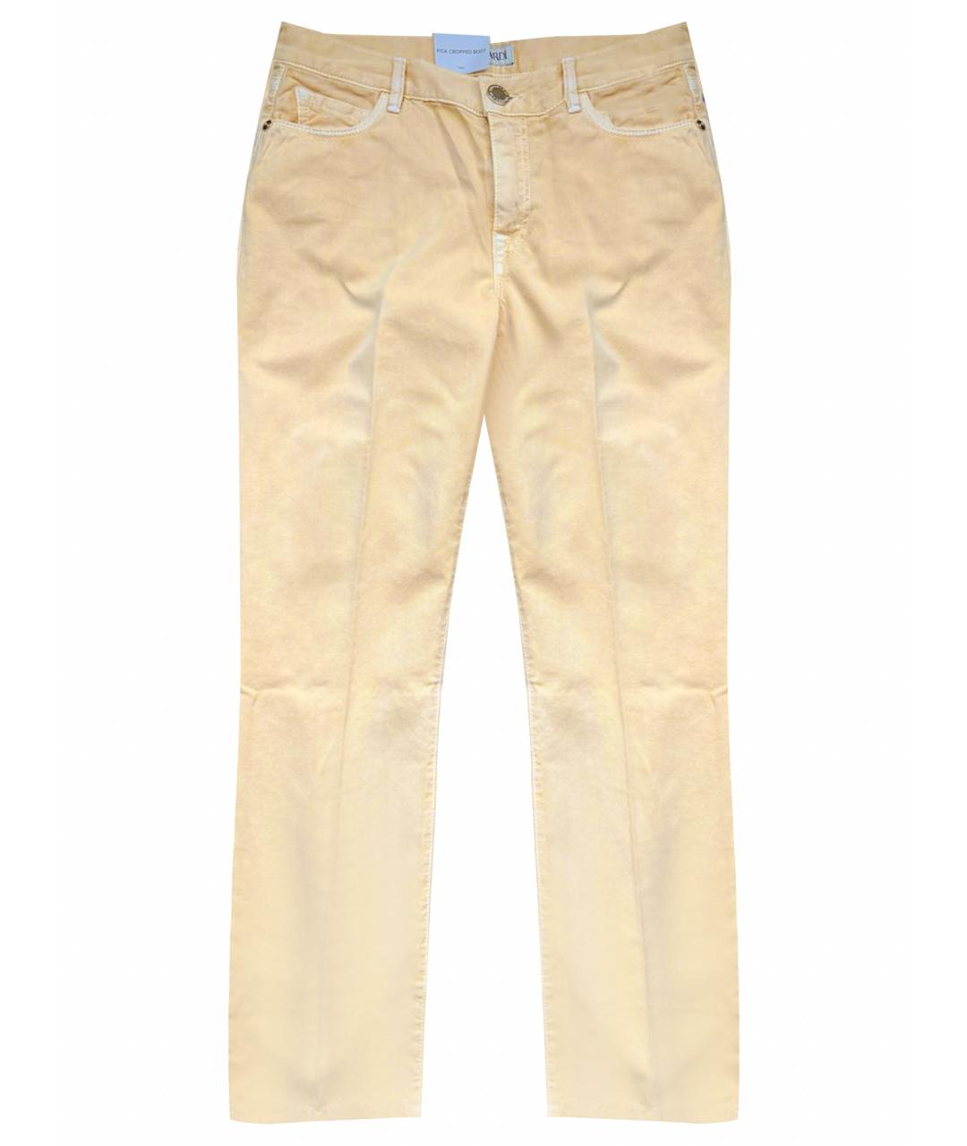 TRUSSARDI Желтые хлопковые джинсы клеш, фото 1
