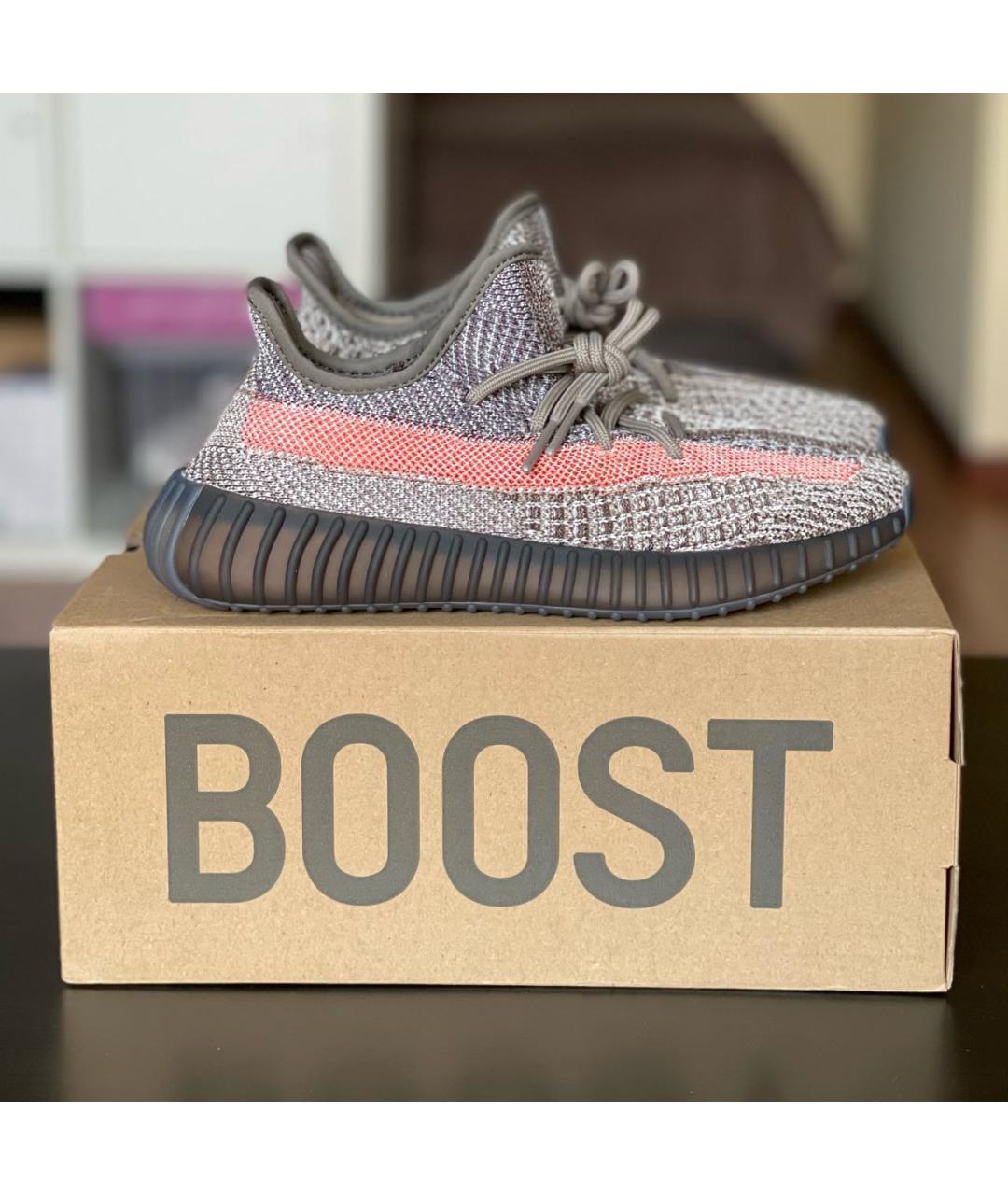 ADIDAS YEEZY Бежевые текстильные кроссовки, фото 4