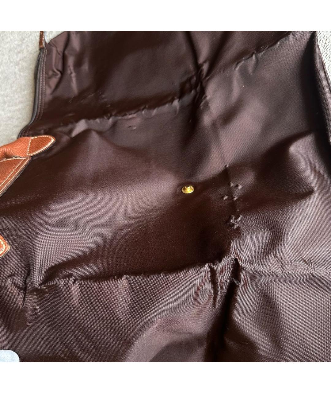 LONGCHAMP Коричневая тканевая дорожная/спортивная сумка, фото 5