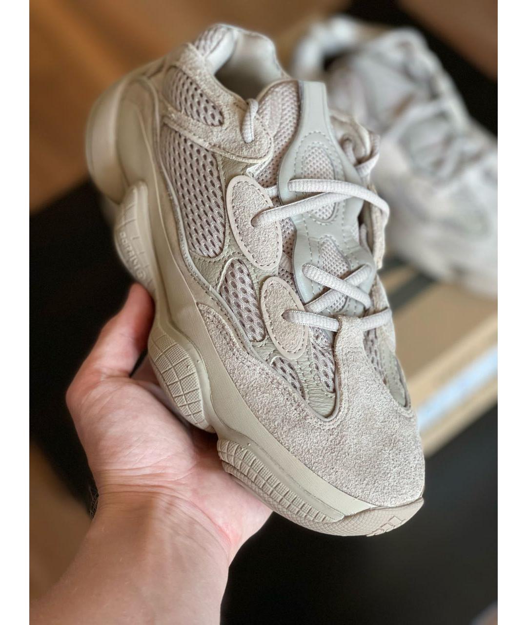 ADIDAS YEEZY Бежевые текстильные кроссовки, фото 3