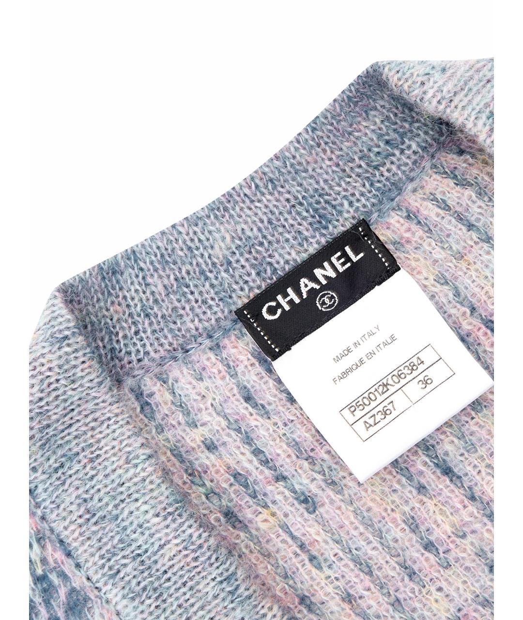 CHANEL Фиолетовый шерстяной кардиган, фото 5
