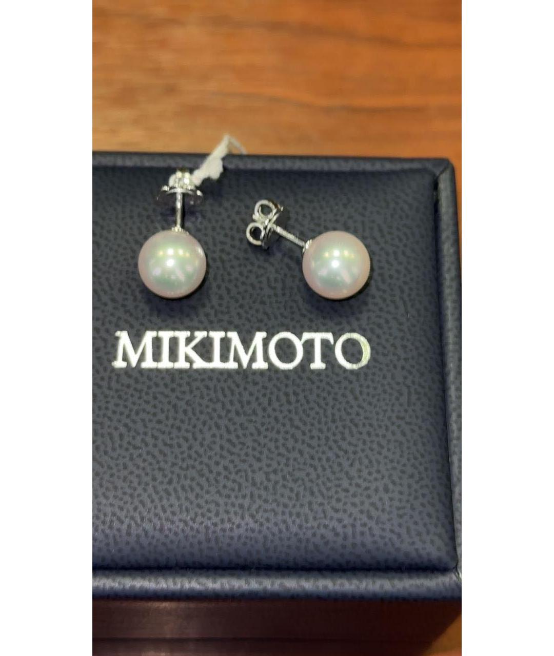 Mikimoto Белые серьги из белого золота, фото 3