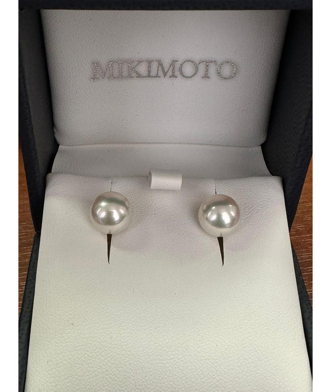 Mikimoto Белые серьги из белого золота, фото 2
