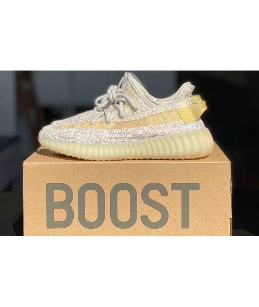 ADIDAS YEEZY Бежевые текстильные кроссовки, фото 5